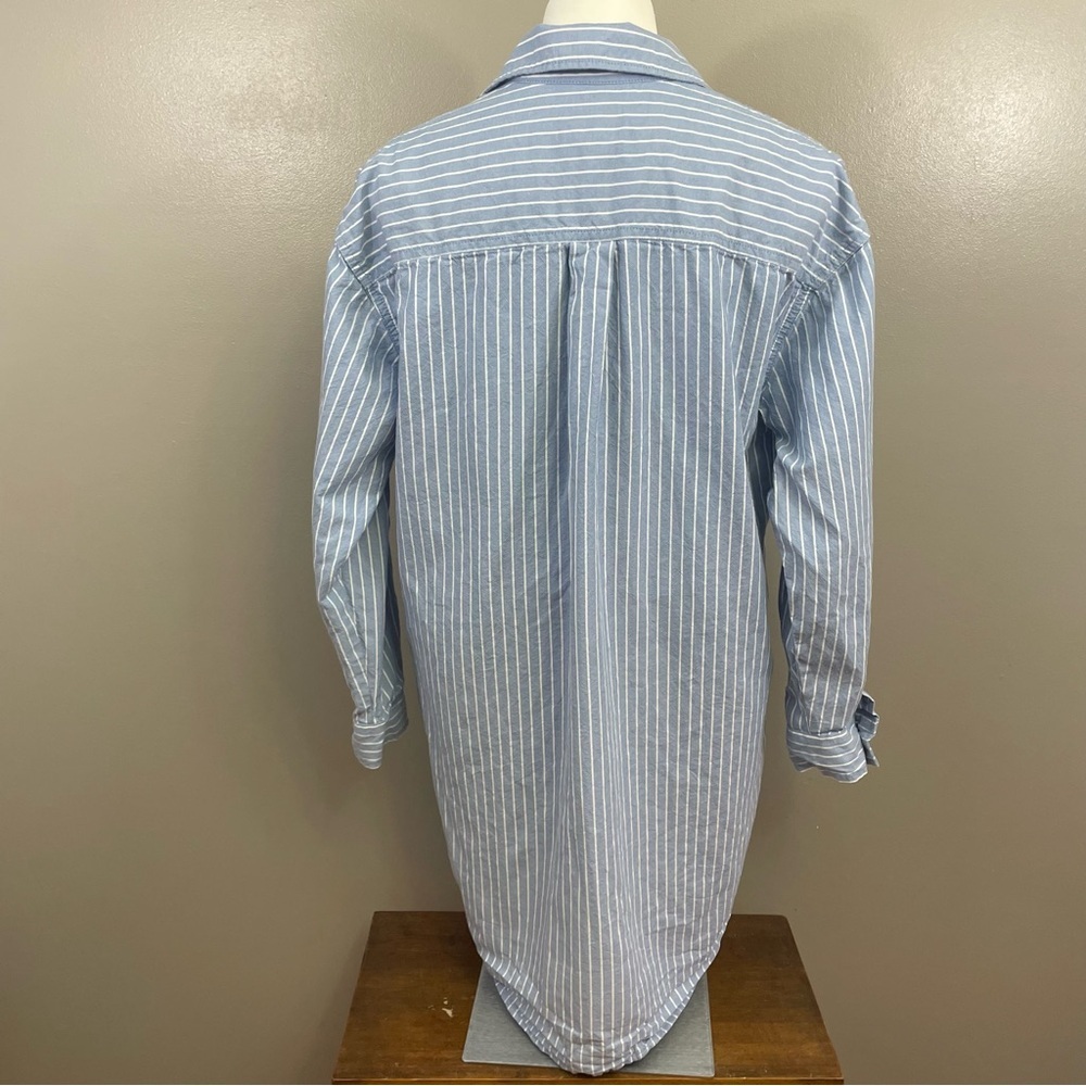 Universal Thread Med Long Button Up Long Sleeve chambray stripe Shirt Dress - Picture 4 of 11